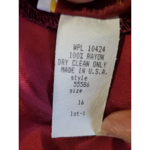 Vintage Warell Velvet 16 Open Front Burgundy Shoulder Pads Dressy Formal Jacket - Picture 8 of 9